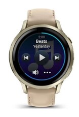 Garmin Venu® 4 – 41 mm - Lunar Gold with Bone Silicone & Light Sand Leather Band