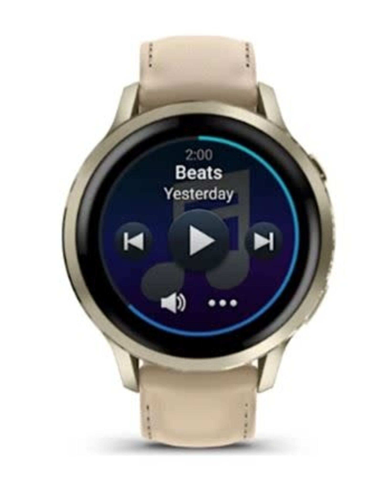 Garmin Venu® 4 – 41 mm - Lunar Gold with Bone Silicone & Light Sand Leather Band