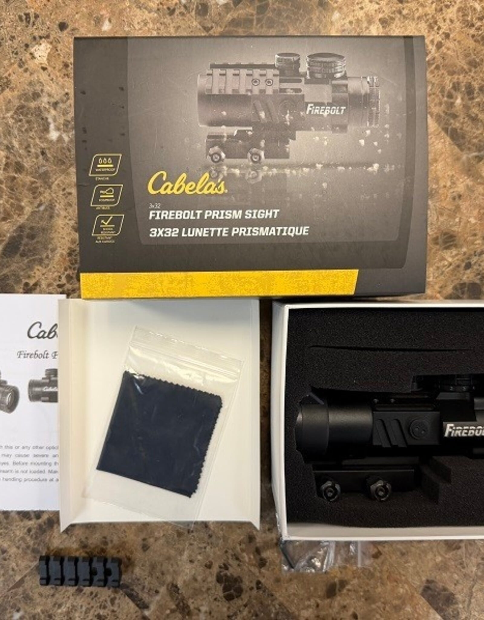 **PRE-OWNED** CABELAS FIREBOLT PRISM SIGHT 3X32 LUNETTE PRISMATIQUE