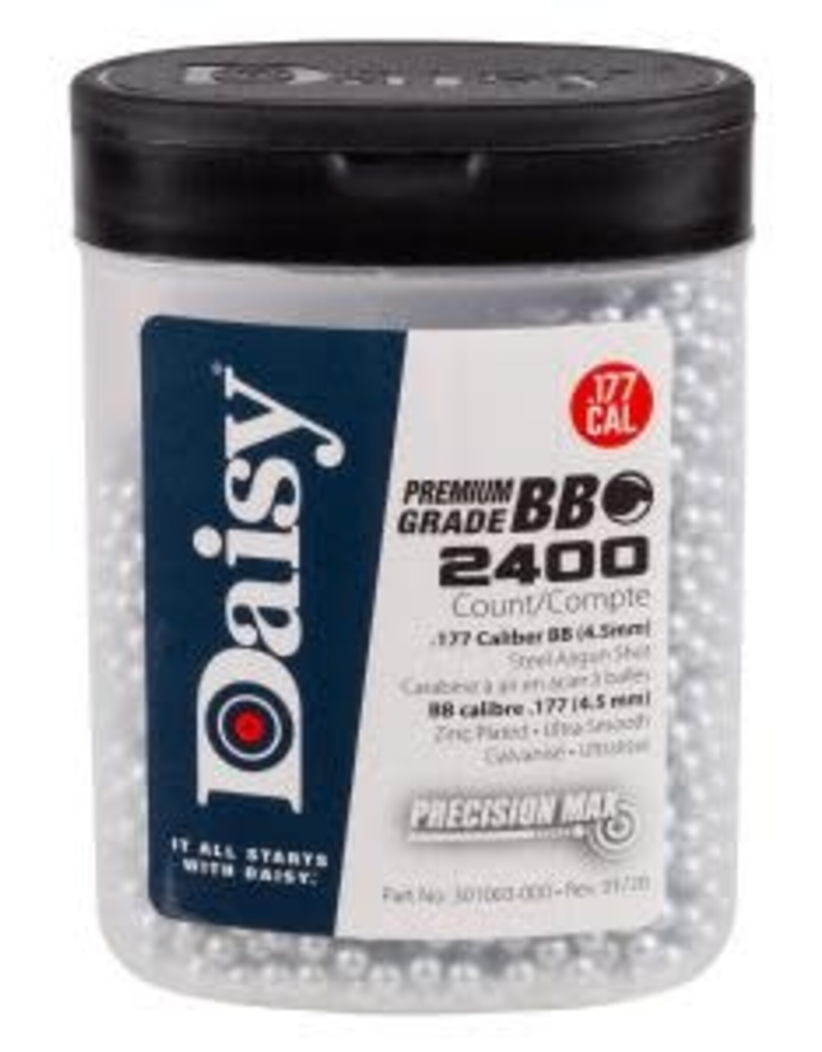 Daisy Daisy Premium Grade .177 Cal, 5.1 Grains, Zinc Plated BBs, 4000ct