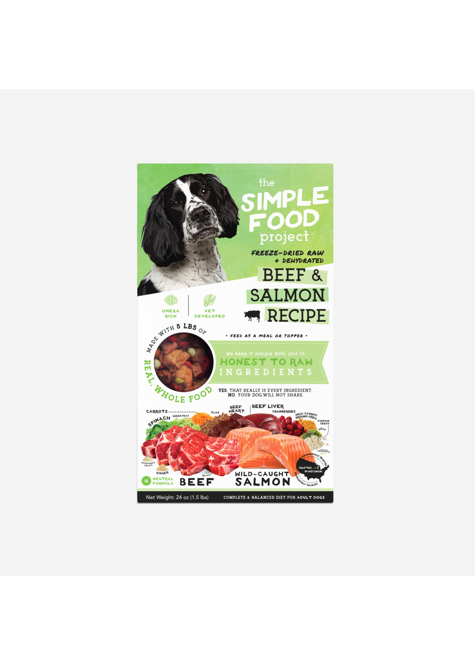 Simple Food Project The Simple Food Project, Freeze Dried, Beef & Salmon, 3#