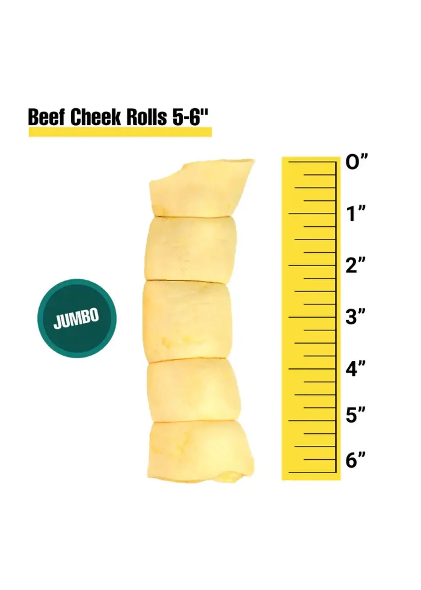 ZentaPets ZentaPets, D, Jumbo Beef Cheek Rolls, 5-6"