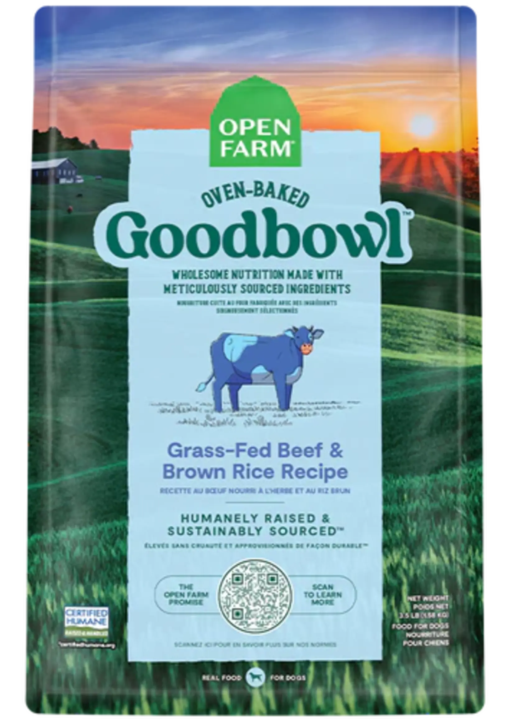 Open Farm Open Farm, D,  GoodBowl, Grass-Fed Beef & Brown Rice, 3.5#