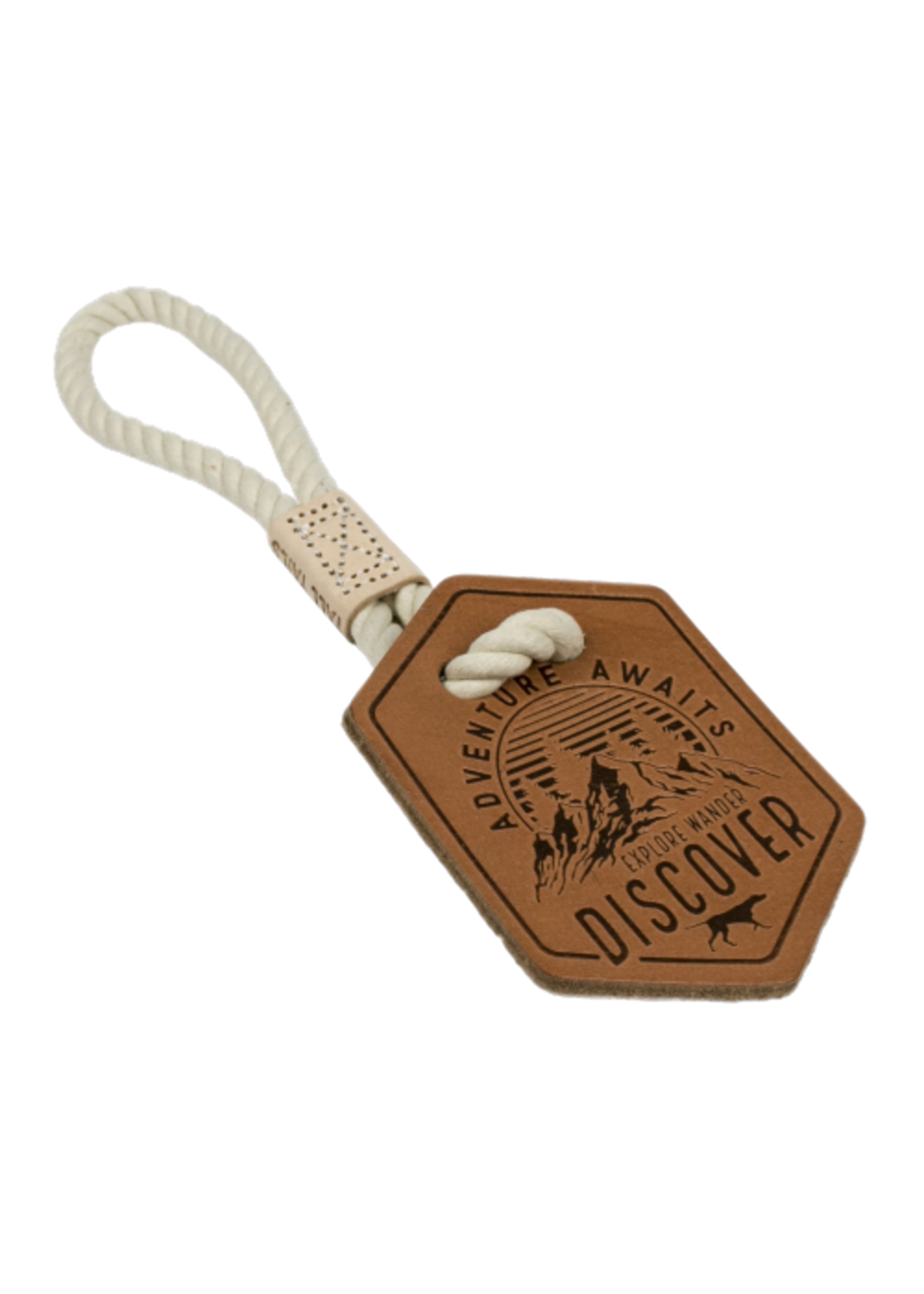 Tall Tails Tall Tails, Leather Tug, Adventure awaits, 13"