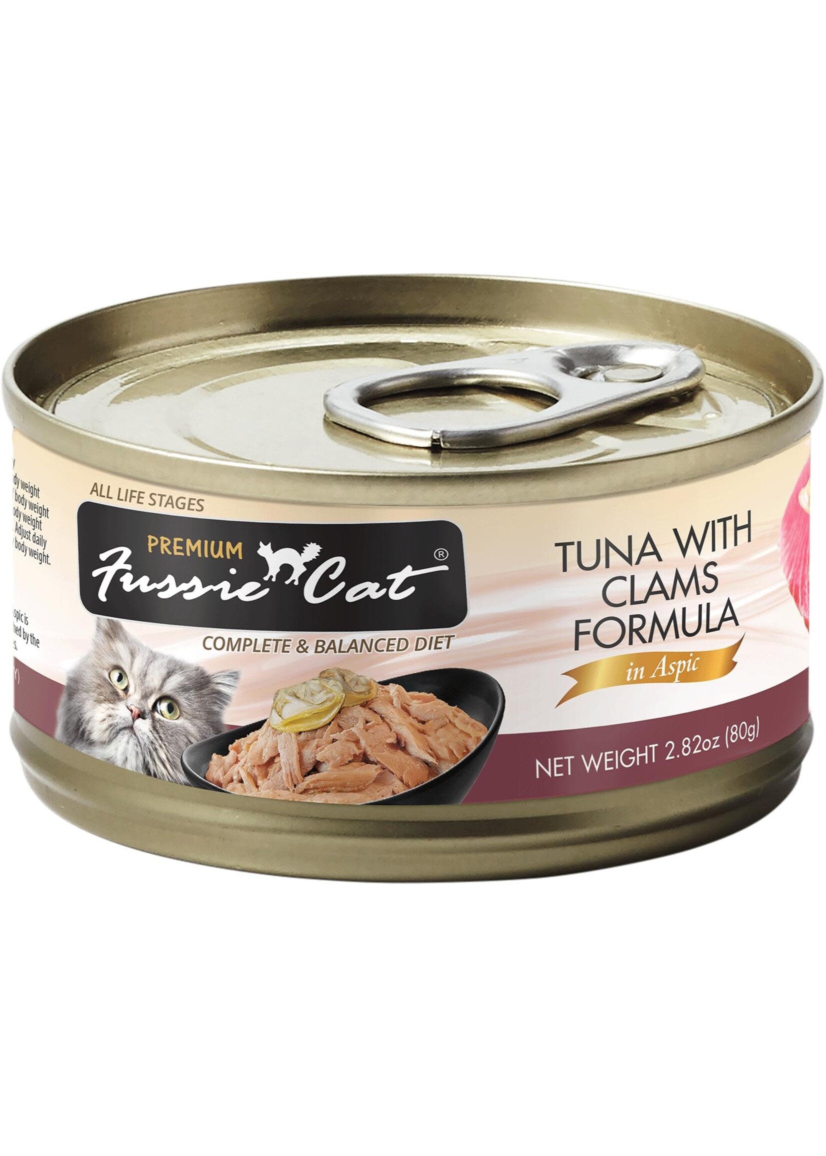 Pets Global Fussie Cat, C, Premium, Tuna w/ Clam in Aspic, 2.82oz