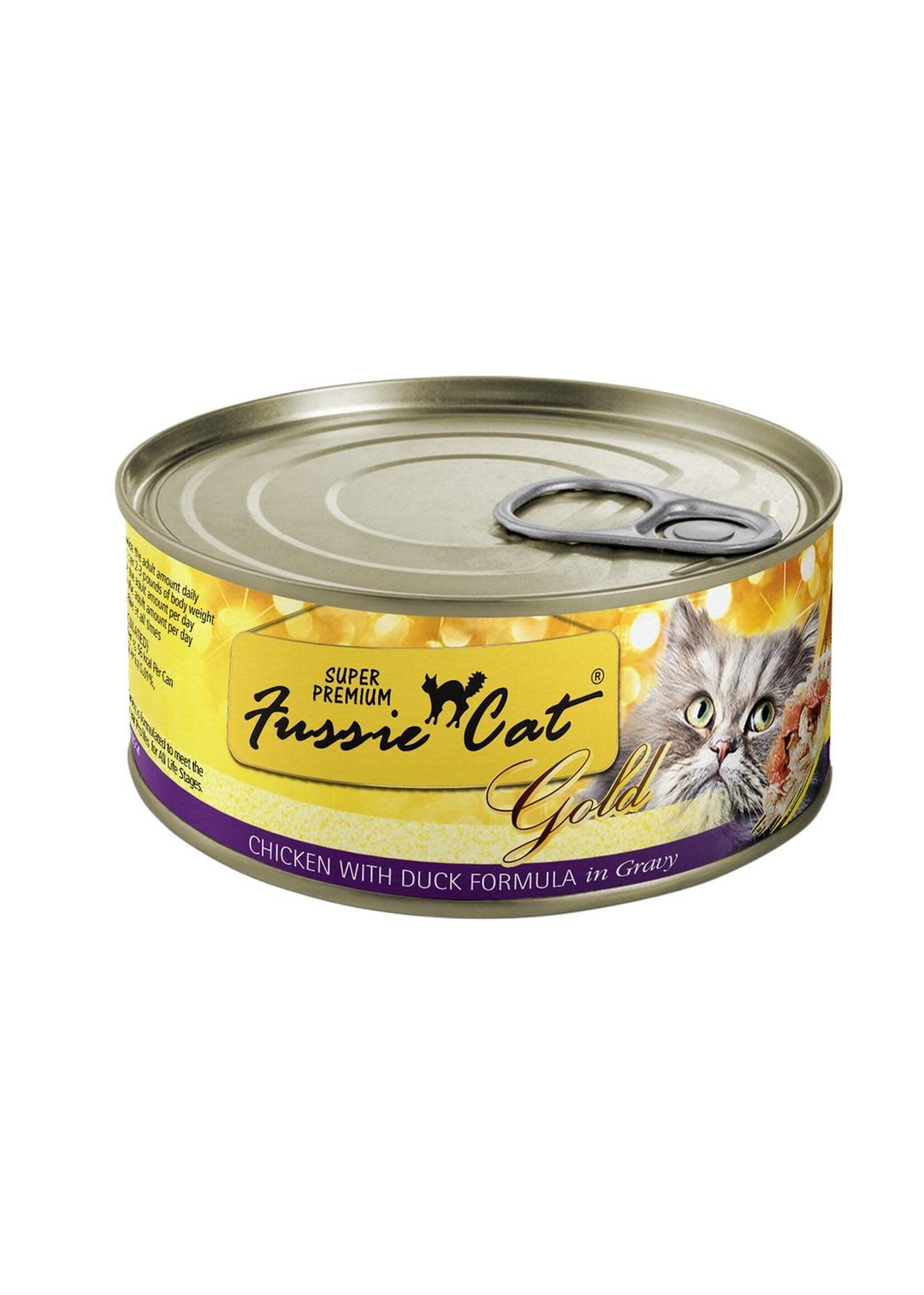 Pets Global Fussie Cat, Super Premium, GOLD,  Chicken w/ Duck in Gravy, 2.82oz