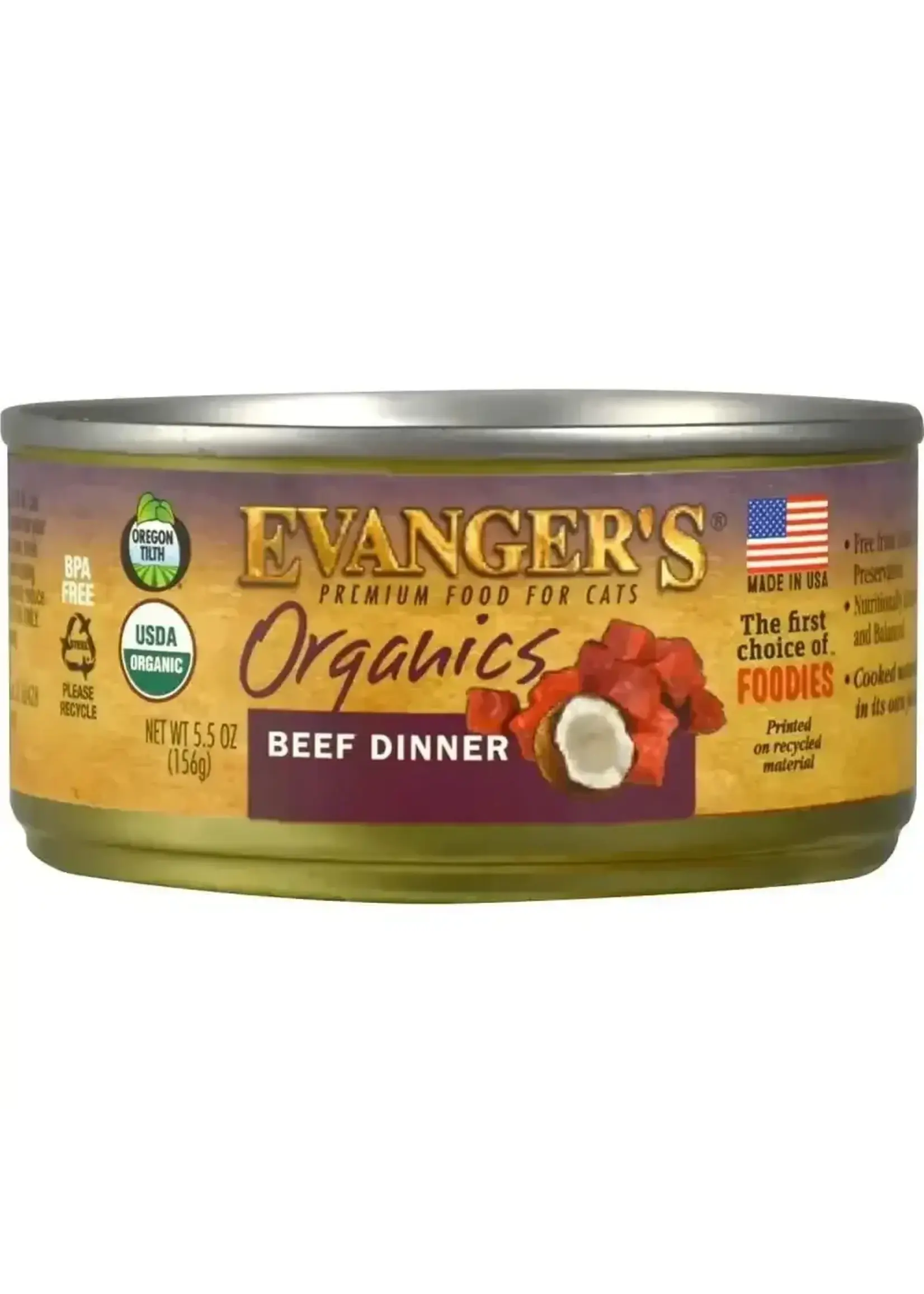 Evangers Evanger's, C, Organics, Beef Dinner, 5.5oz