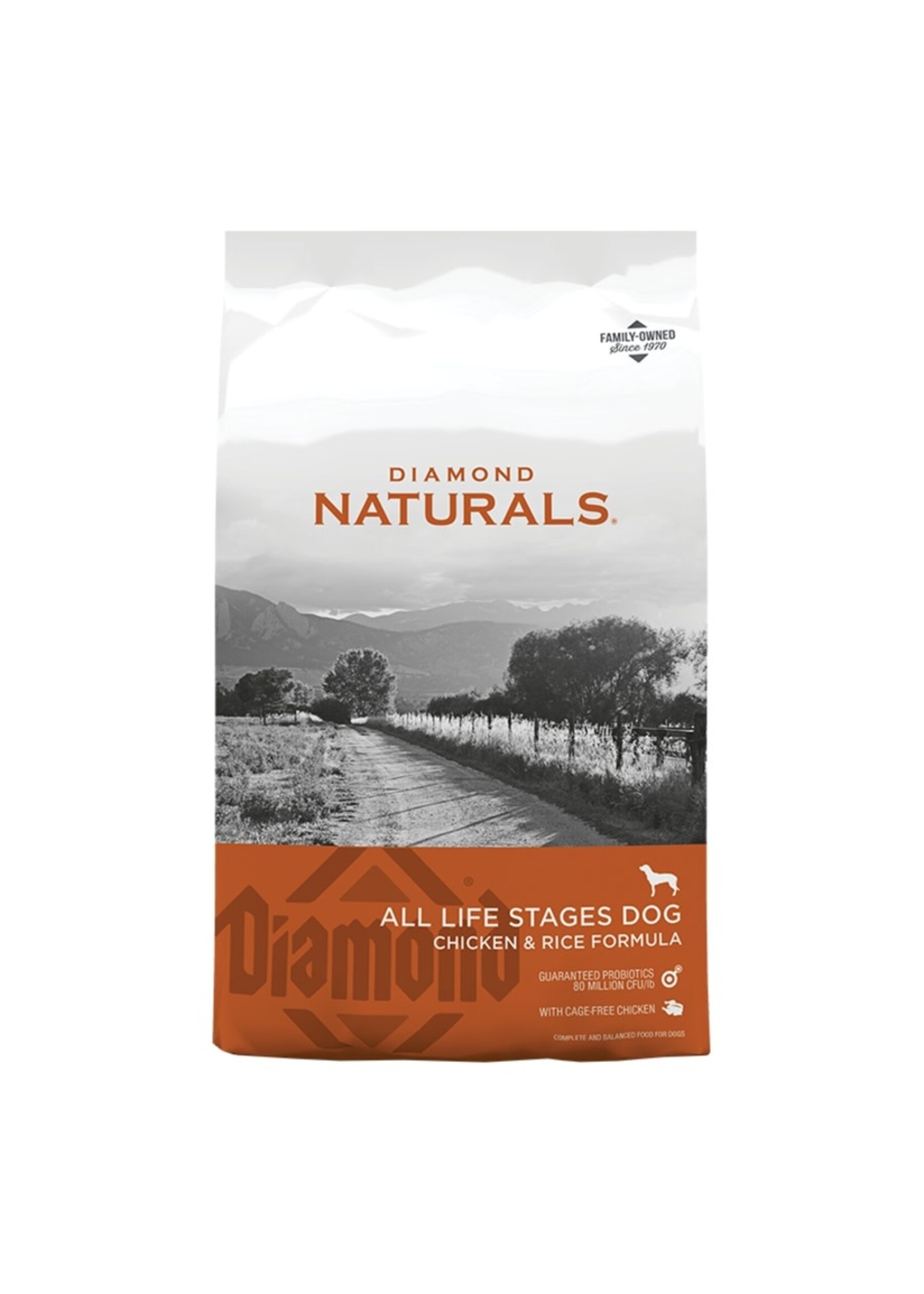 Diamond Diamond Naturals, D, All Life Stages, Chicken & Rice, 40#