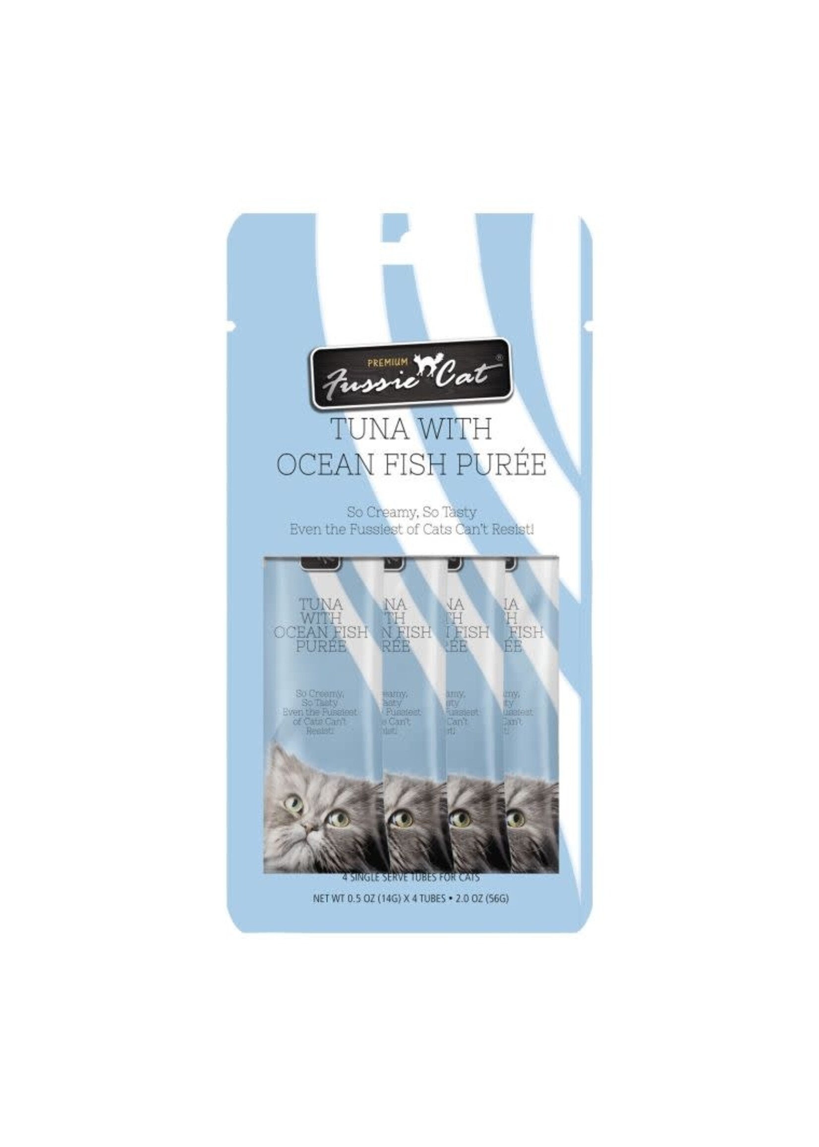 Fussie Cat Fussie Cat, C, Puree, Tubes, Tuna & Ocean Fish, 4pk