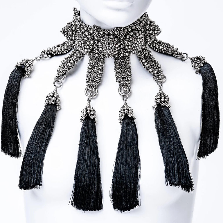 OBJECT & DAWN Eingana Choker Necklace w/ Removable Tassels