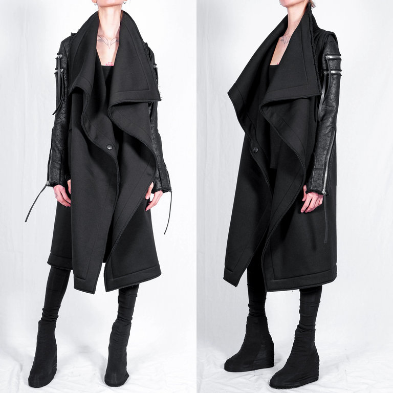 DAVID'S ROAD Double Sweatshirt Maxi Coat