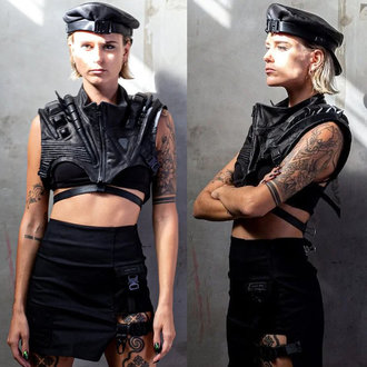 JUNGLE TRIBE Solo Enforcer Black Leather Unisex Chest Plate JUNGLE TRIBE Solo Enforcer Black Leather Unisex Chest Plate