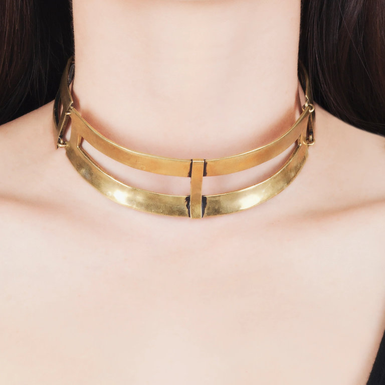 JAN HILMER Cross Collar Necklace Choker