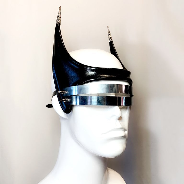 CECILIO LEATHER DESIGNS Leather & Metal Eye Mask