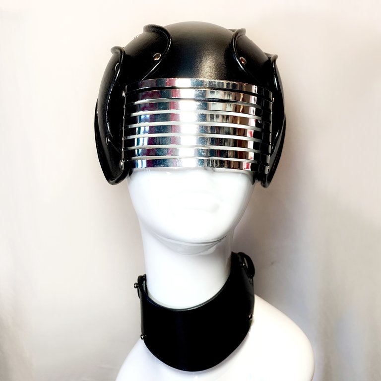 CECILIO LEATHER DESIGNS Helmet w/ Metal Visor
