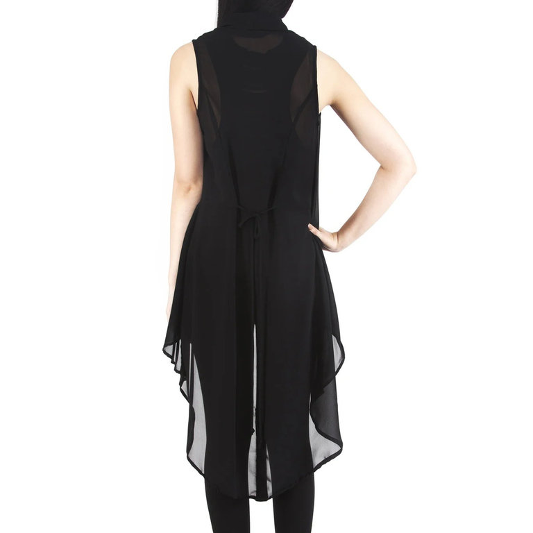 JAN HILMER Chiffon Feather Vest