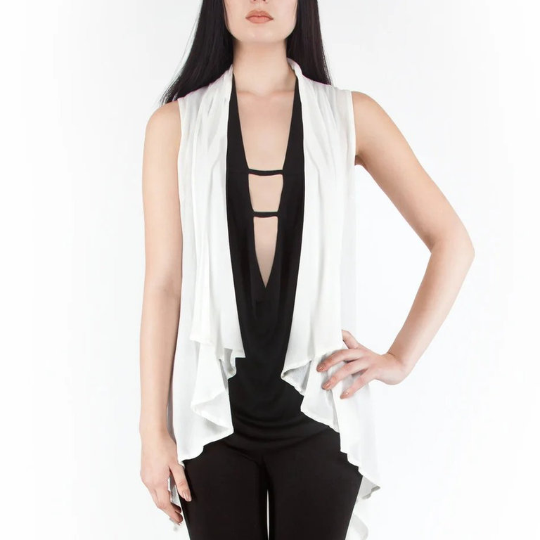 JAN HILMER Chiffon Feather Vest