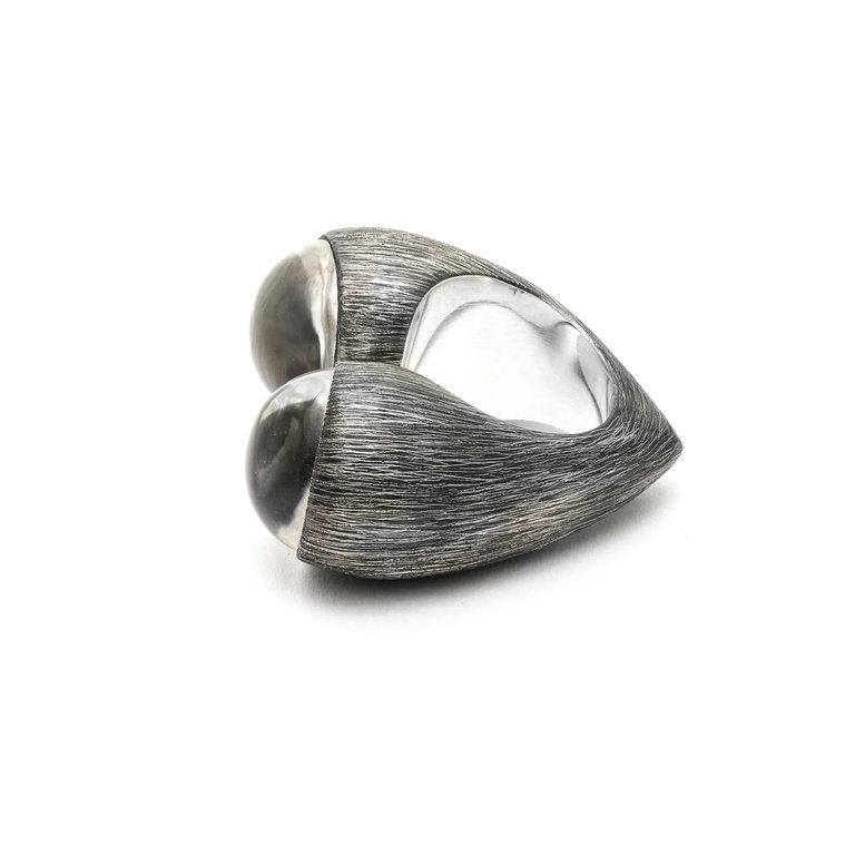 MARIELLA PILATO Sterling Silver Crystal Heart Ring