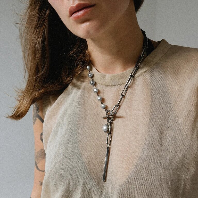 WILDHORN Chain Pendant Necklace With White Pearls