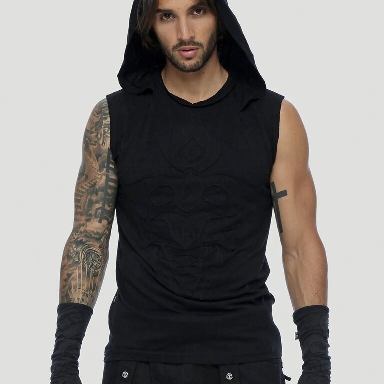 Mask Sleeveless Hoodie - Ceiba