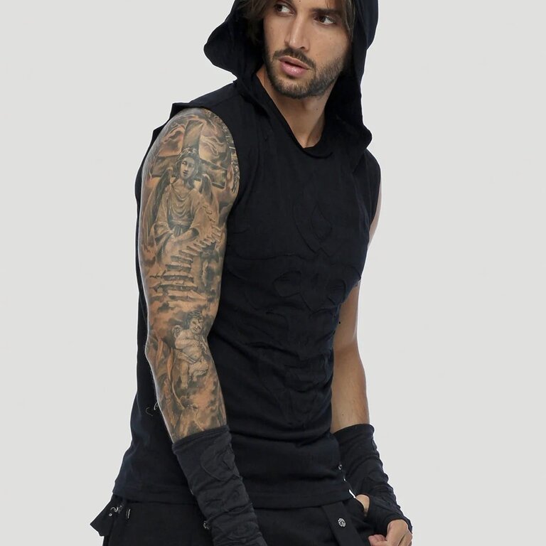 PSYLO Mask Sleeveless Hoodie