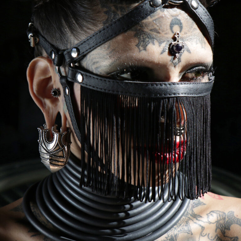 CYBERESQUE Rubber Long Neck Collar