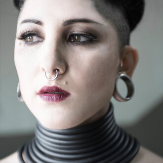 CYBERESQUE Rubber Long Neck Collar CYBERESQUE Rubber Long Neck Collar