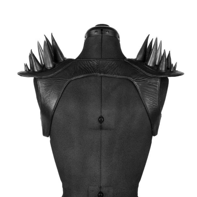 JUNGLE TRIBE Modular Spike Epaulette in Black Leather
