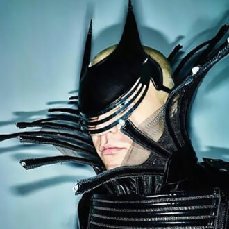 CECILIO LEATHER DESIGNS Grid Face Mask 3 Slits