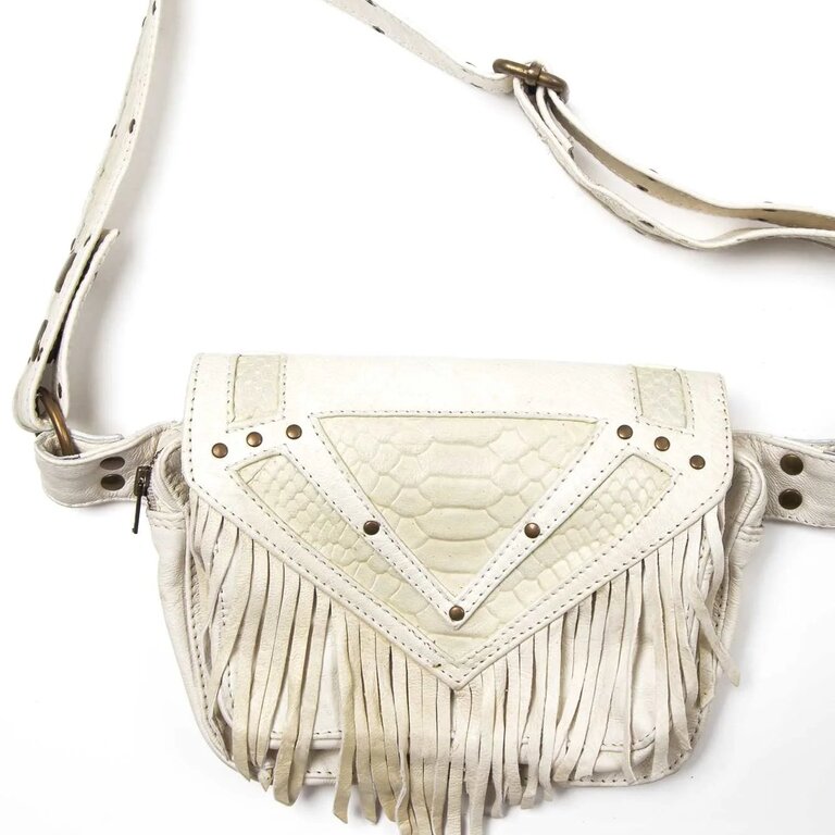 HIPSTIRR Viola Fringed Pouch Belt