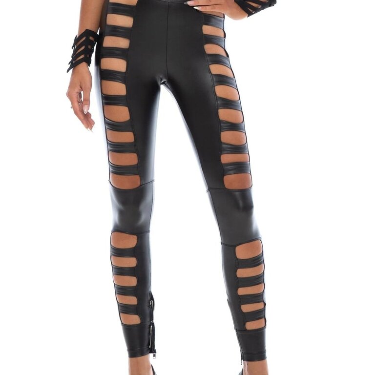 FIVE & DIAMOND Cage Leggings Faux Leather