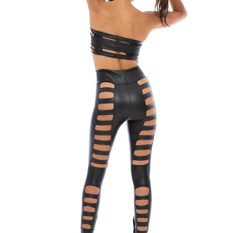 FIVE & DIAMOND Cage Leggings Faux Leather