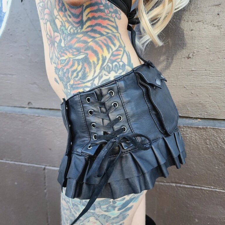 KAYO ANIME CLOTHING Mini Skirt Belt Leather