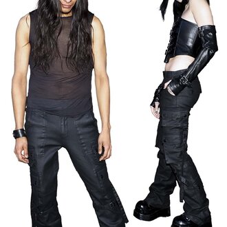 LIP SERVICE Future Division Wasted Waxed Unisex Cargo Jeans LIP SERVICE Future Division Wasted Waxed Unisex Cargo Jeans