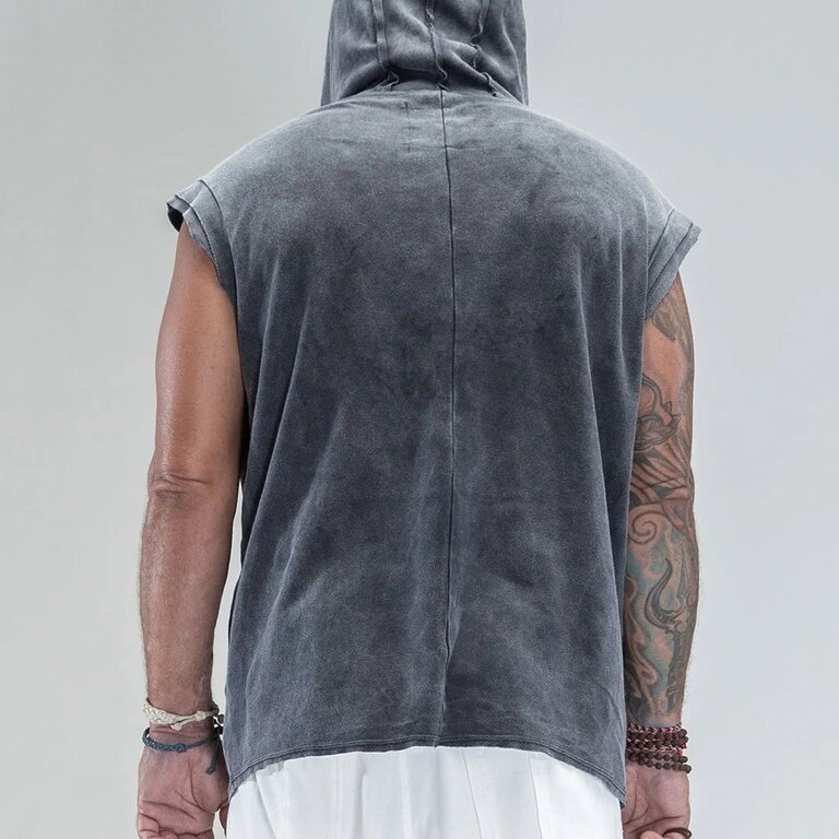 PSYLO Rhino Sleeveless Baggy Hoodie Sweatshirt
