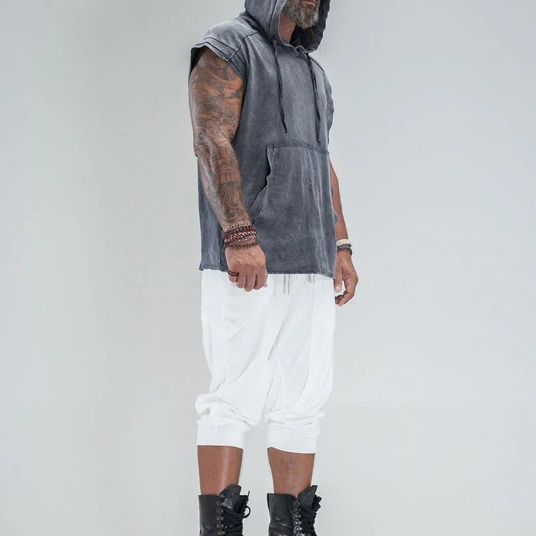PSYLO Rhino Sleeveless Baggy Hoodie Sweatshirt