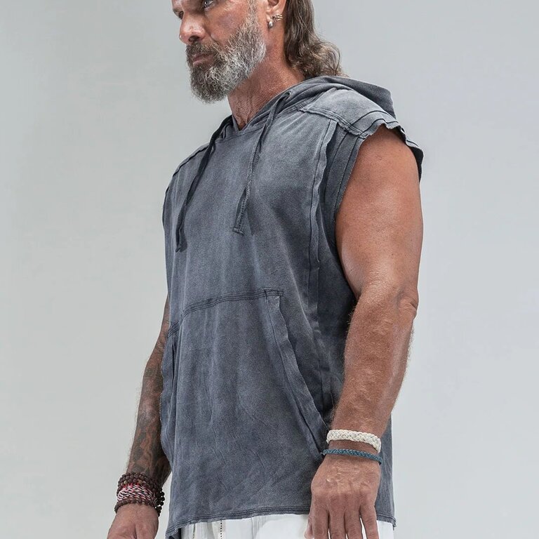 PSYLO Rhino Sleeveless Baggy Hoodie Sweatshirt