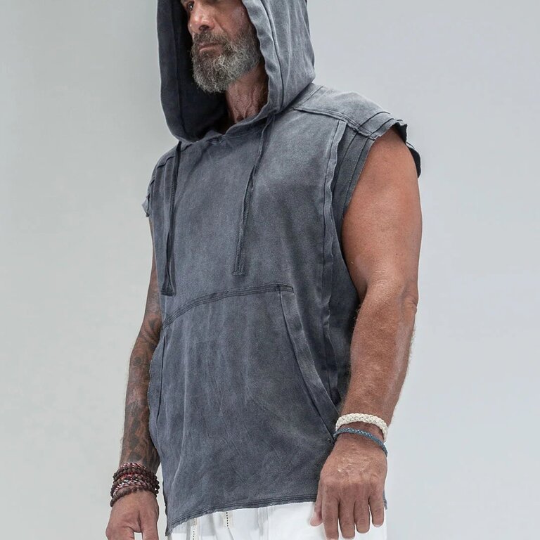 PSYLO Rhino Sleeveless Baggy Hoodie Sweatshirt