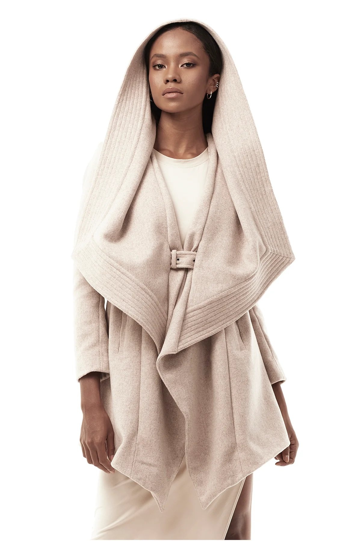 Jonny Cota-Women's Draped Hood Coat - Ceiba