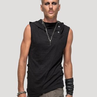 PSYLO Slashed Sleeveless Hooded Top PSYLO Slashed Sleeveless Hooded Top