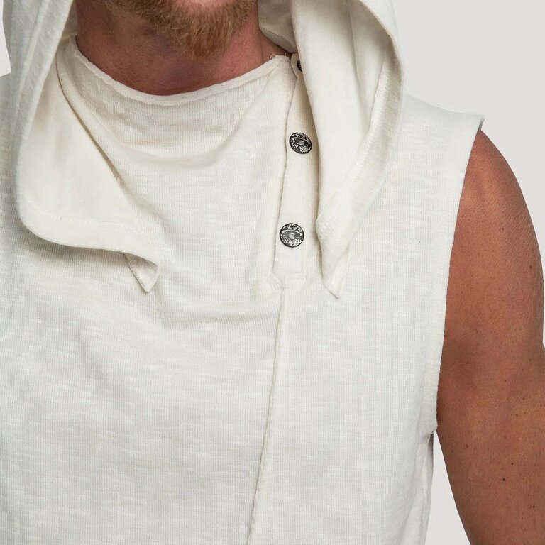 PSYLO Slashed Sleeveless Hooded Top