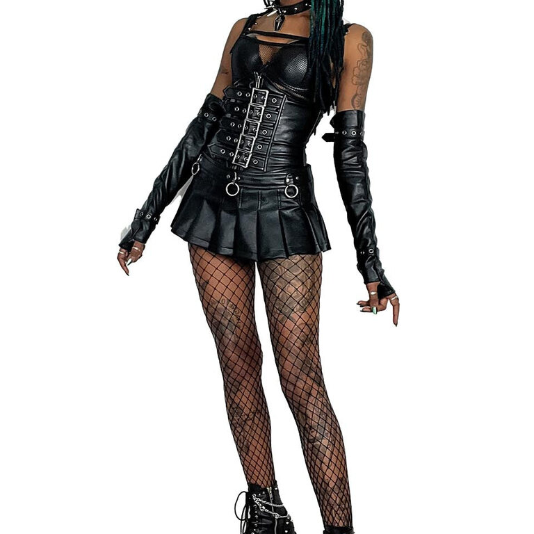 LIP SERVICE Pleated Micro Mini Bondage Skirt