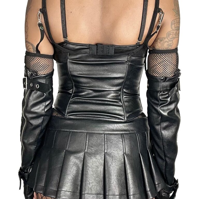LIP SERVICE Pleated Micro Mini Bondage Skirt