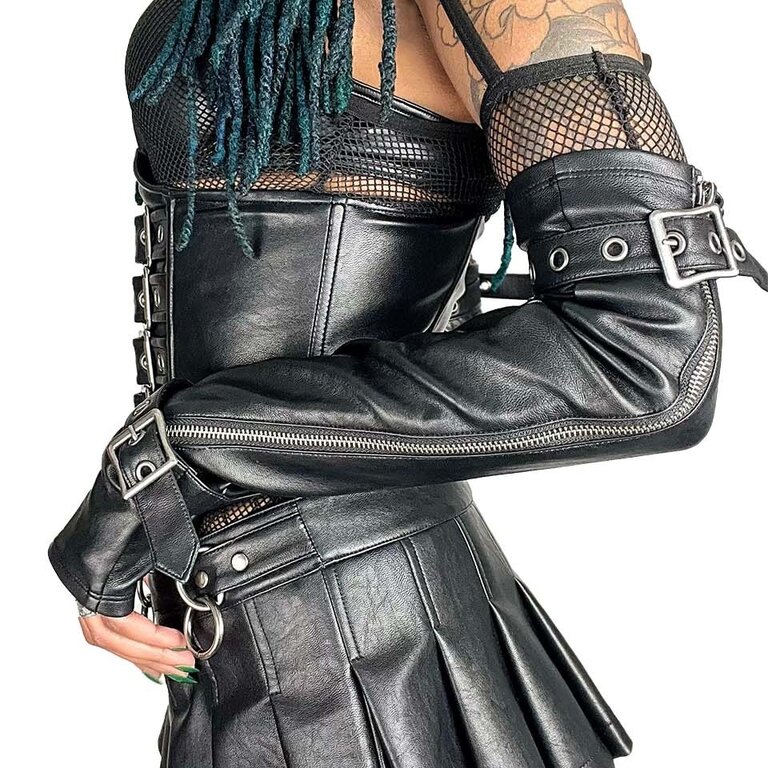 LIP SERVICE Unisex Elbow Length Fingerless PVC Gloves