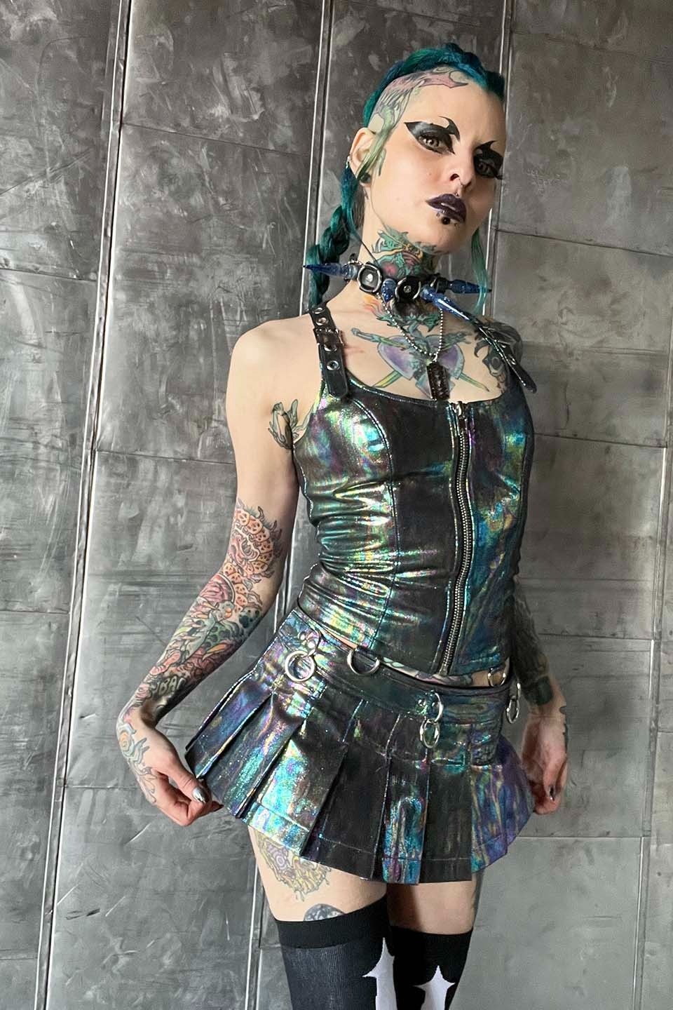 pvc corset dress Black PVC Overbust Corset Dress