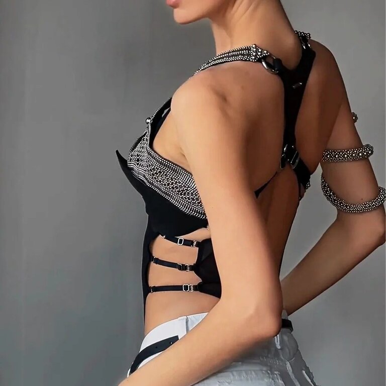 OBJECT & DAWN Khutulun Beaded Modular Bra Top