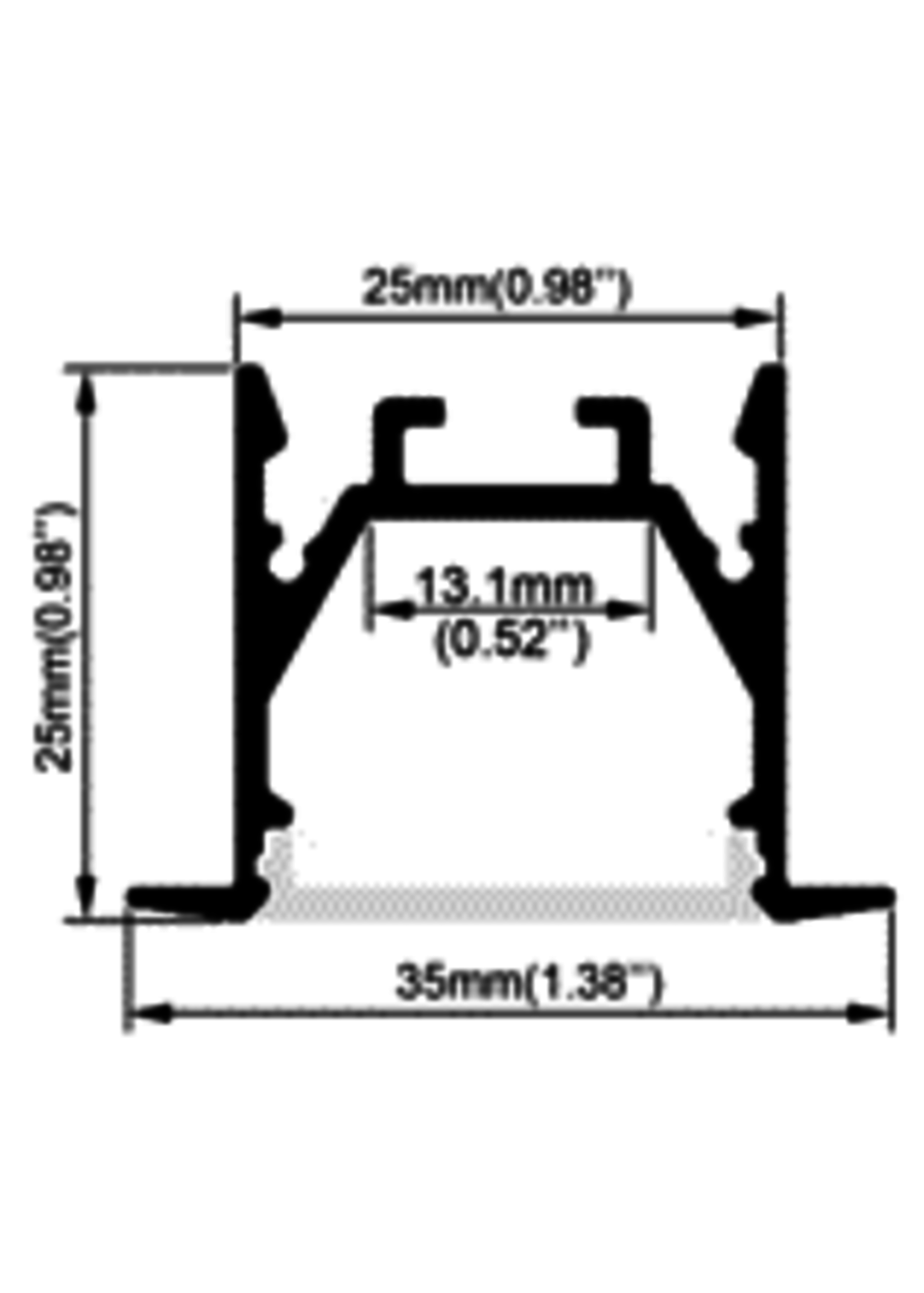 LUMBRA ALUMINUM CHANNEL Dimension: 17.2*15.3mm (LBAPR2525)