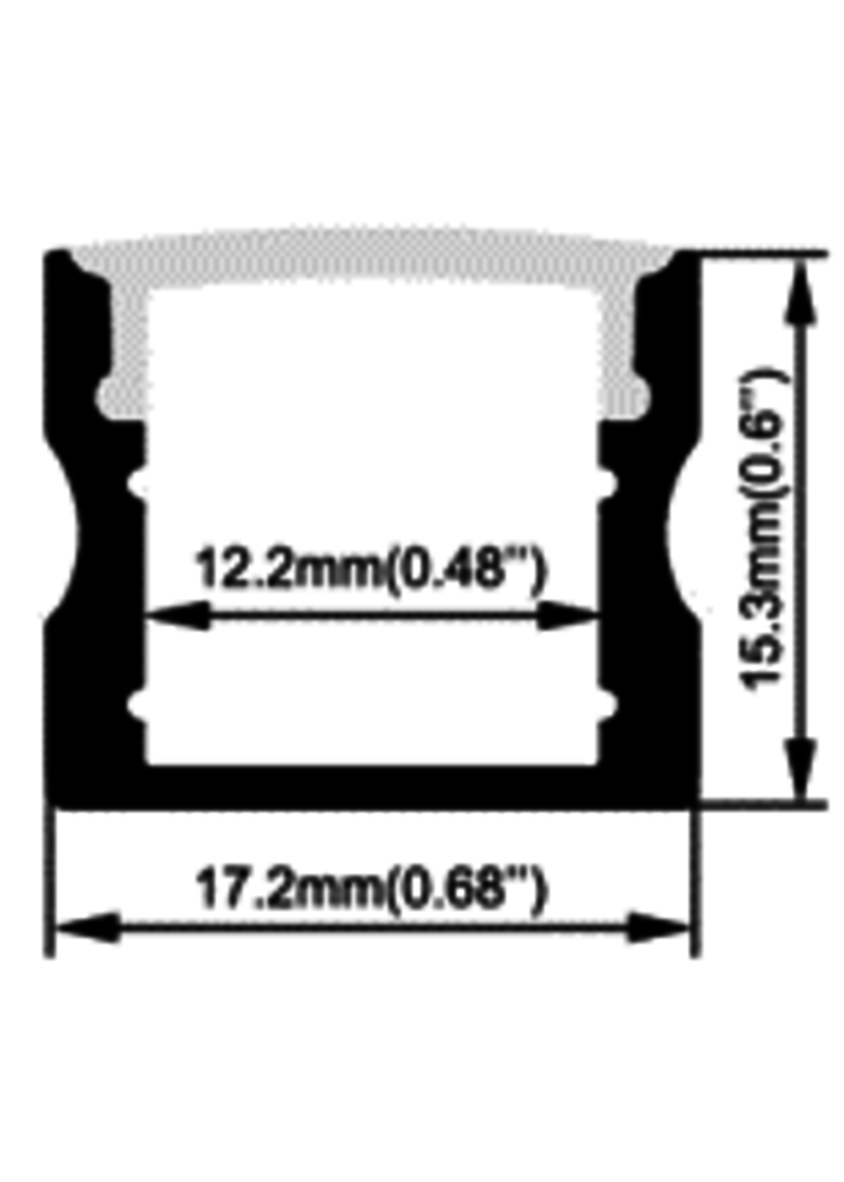 LUMBRA ALUMINUM CHANNEL 2 MTS  17.2*15.3mm