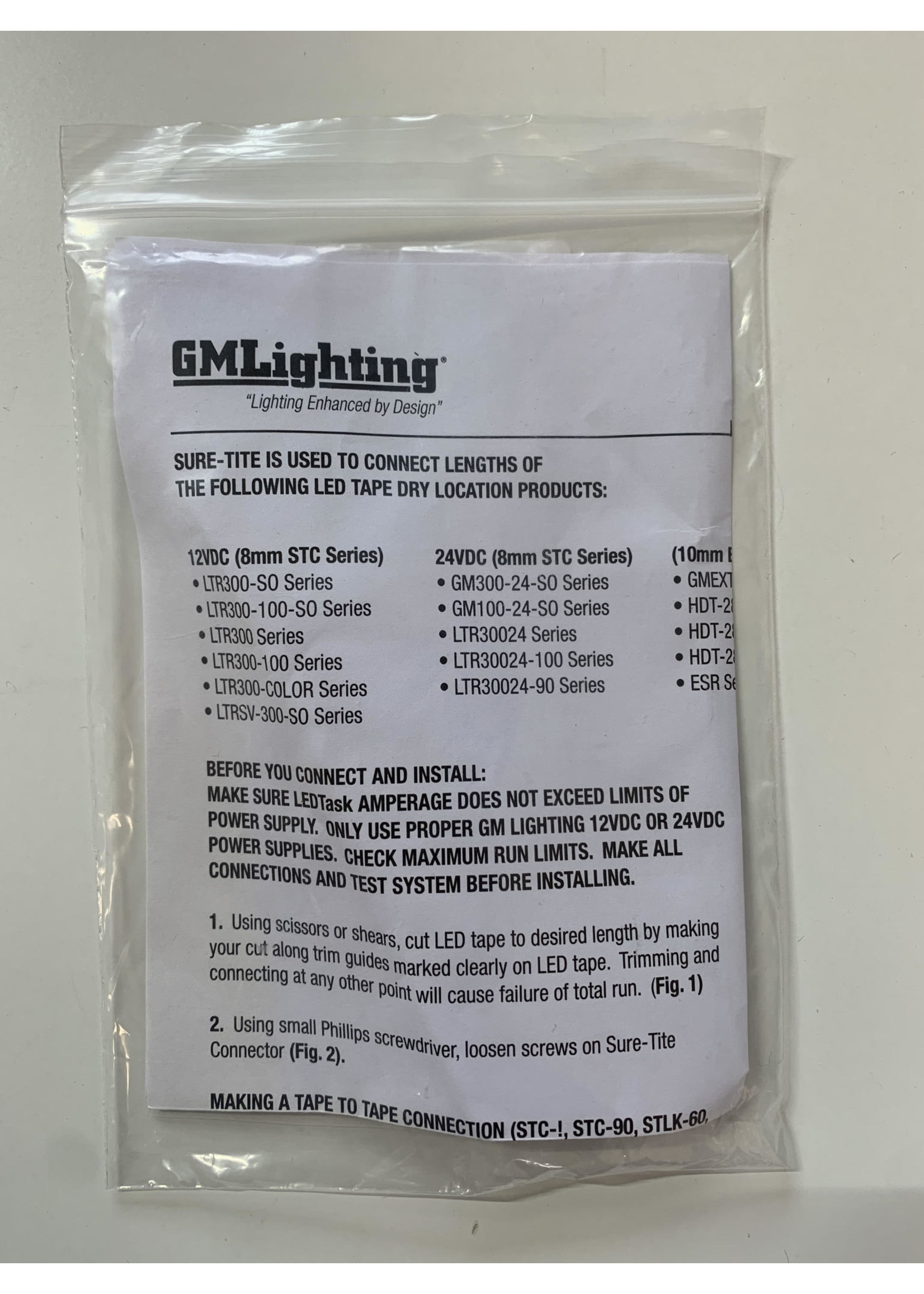 GM LIGHTING CONNECTOR TAPE TO POWER SUPPLY  60" WIRES (STW-60)
