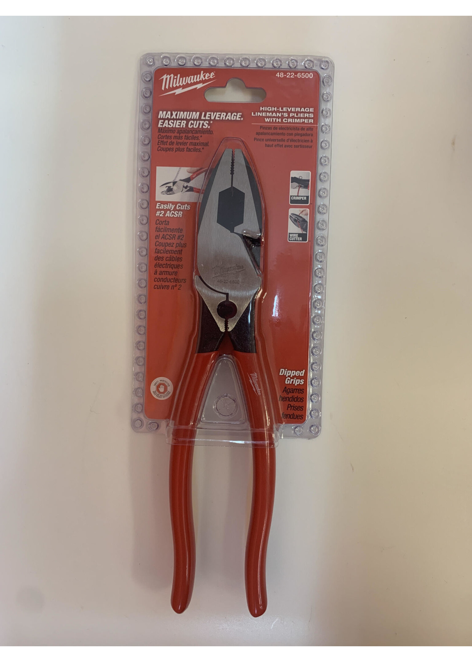 MILWAUKEE HIGH LEVERAGE LINEMAN'S PLIERS WITH CRIMPER (48-22-6500)